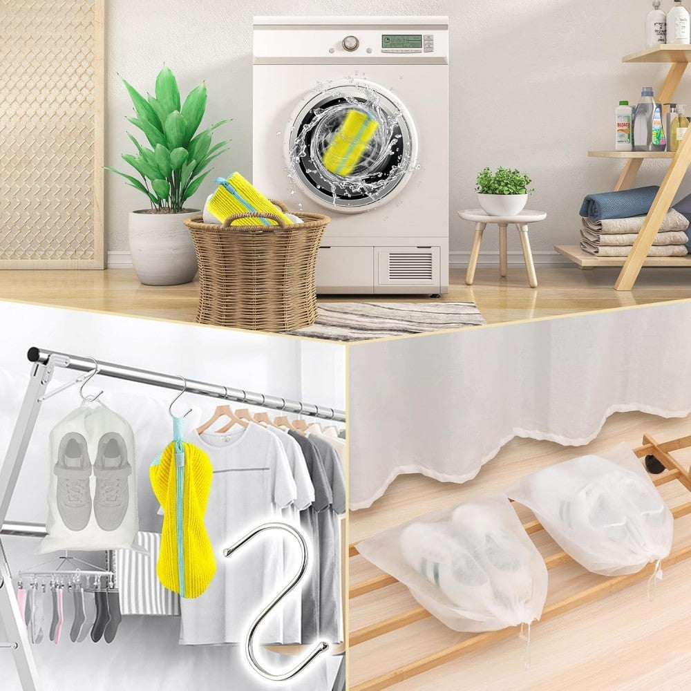 2 Pack Reusable Shoe Washing Machine Bag Laundry Shoe Bag for Washer and Dryer