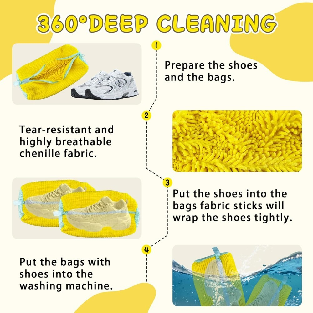 2 Pack Reusable Shoe Washing Machine Bag Laundry Shoe Bag for Washer and Dryer