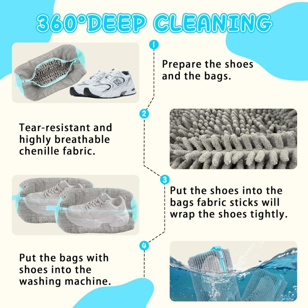 2 Pack Reusable Shoe Washing Machine Bag Laundry Shoe Bag for Washer and Dryer